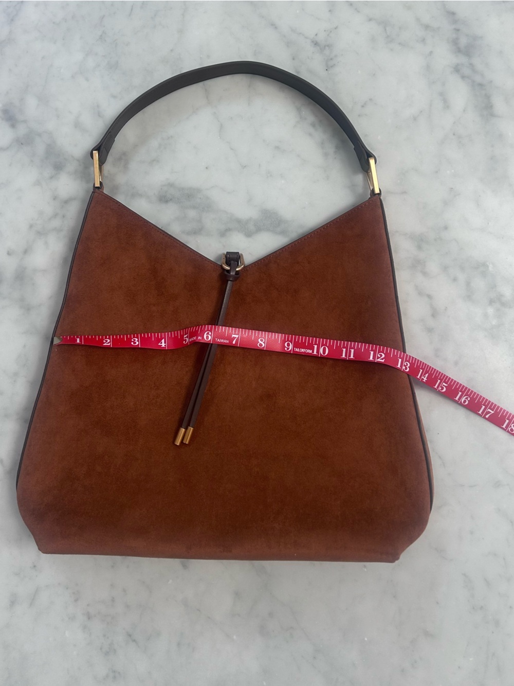 JW PEI Aria Brown Suede Hobo Bag with Gold Hardware - Picture 11 of 11